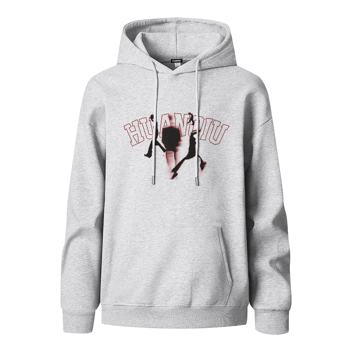 

Толстовка Unisex Hooded Moderate Heavyweight HUANQIU, heather серый-красный