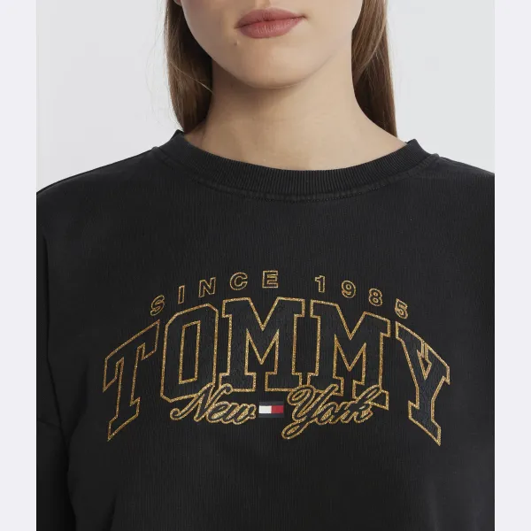Роскошная укороченная толстовка университетского кроя Tommy Hilfiger, черный — фото 3