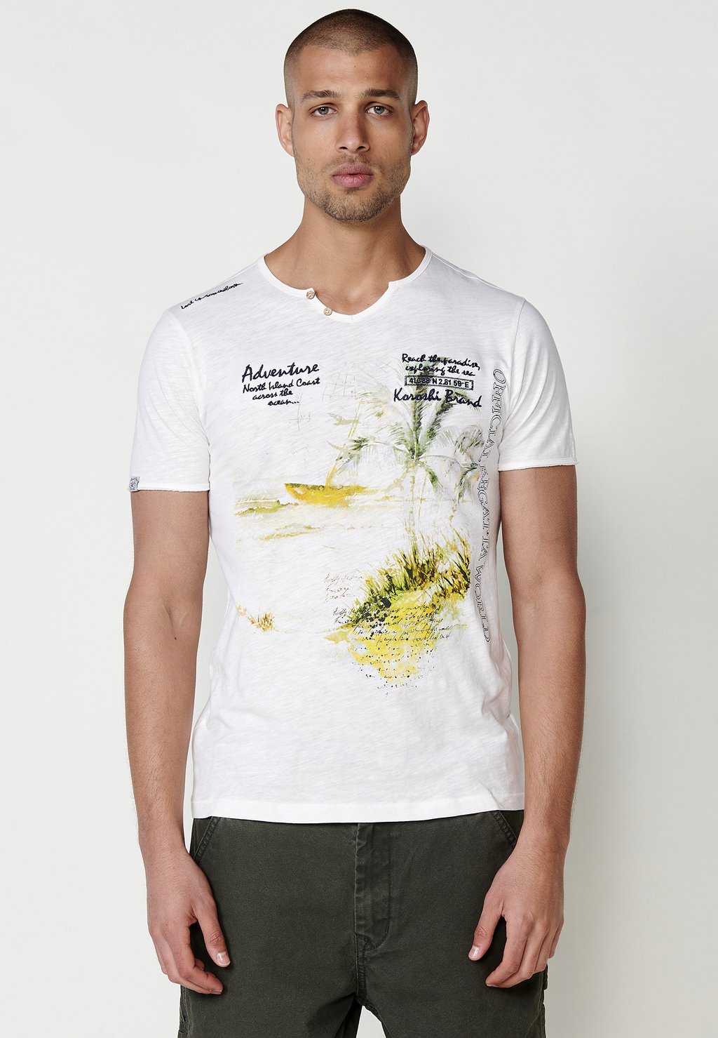 

Футболка с принтом SHORT-SLEEVED Koroshi, кремовый