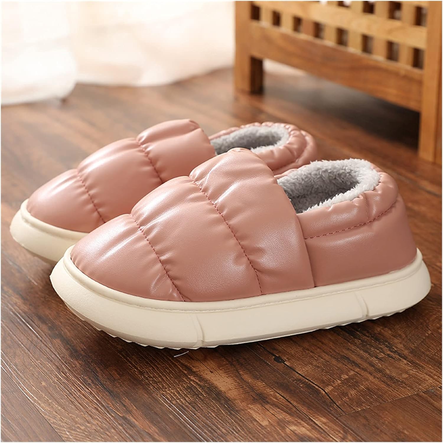 

Мужские домашние тапочки хлопковые, подошва EVA, легкие, верх из ПУ, хлопковые домашние тапочки для мужчин и женщин, женские тапочки (Цвет: B, Размер: 40-41) Hasmi, 40-41 1