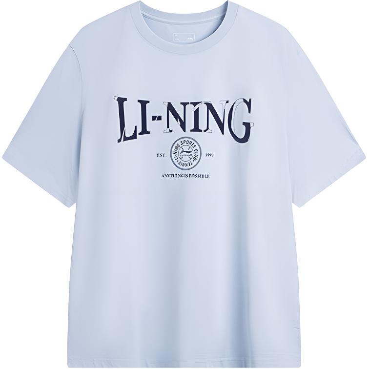 

LINING Футболка мужская светло-голубая, Синий, LINING Футболка мужская светло-голубая