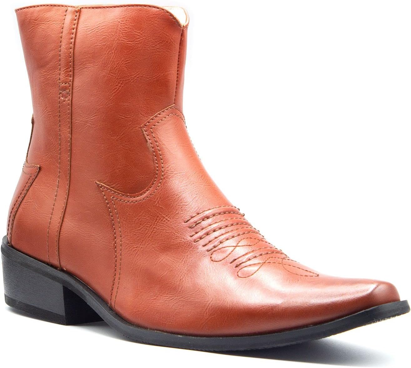 

Мужские западные ковбойские ботинки Jazam, высокие ботинки для верховой езды для мужчин, классические вышитые нарядные ботинки Jazame, Rust