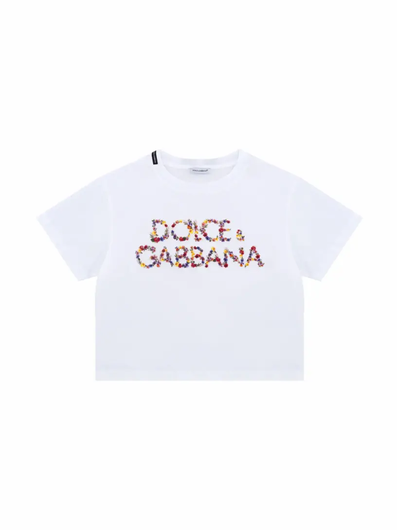 

Хлопковая футболка с логотипом Dolce&Gabbana, белый