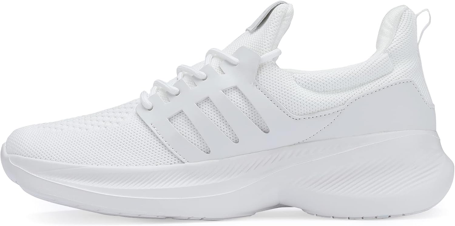 

Кроссовки Casbeam для мужчин, удобные, легкие, дышащие, для ходьбы, на шнуровке, с сетчатым верхом, для тренировок и повседневного спорта, белый