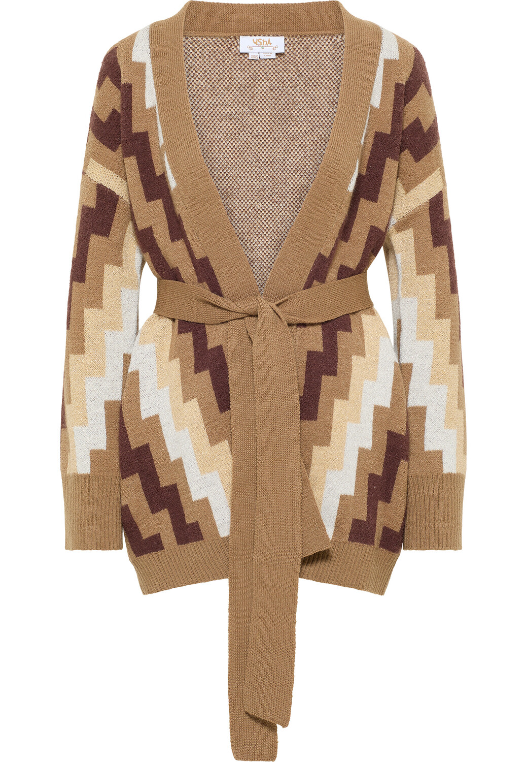 

Толстовка usha FESTIVAL Offener Strickcardigan, цвет Braun Mehrfarbig