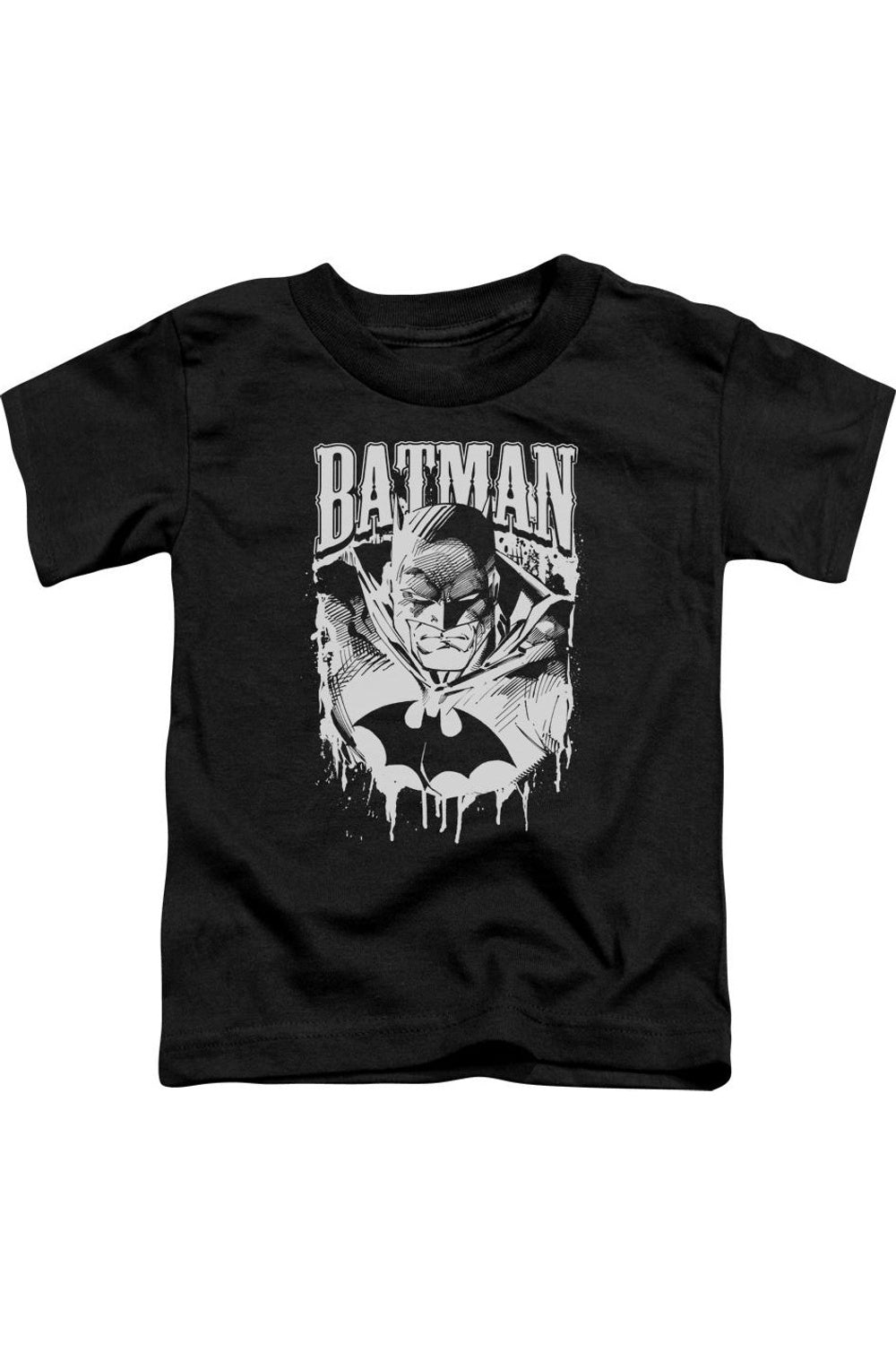 

Футболка с коротким рукавом для малышей Batman с металлическим принтом Gildan, черный