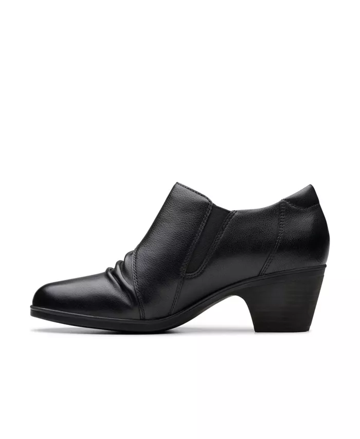 Ботинки женские Clarks Emily 2 Braley кожаные на блочном каблуке, черный — фото 3