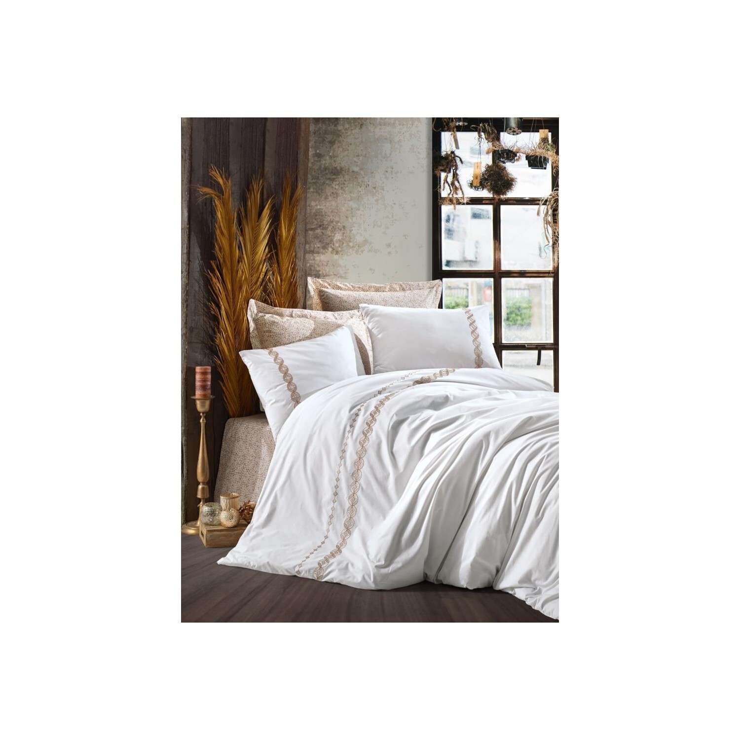 

Комплект постельного белья Cotton Box Majestic Series Ines Бежевый