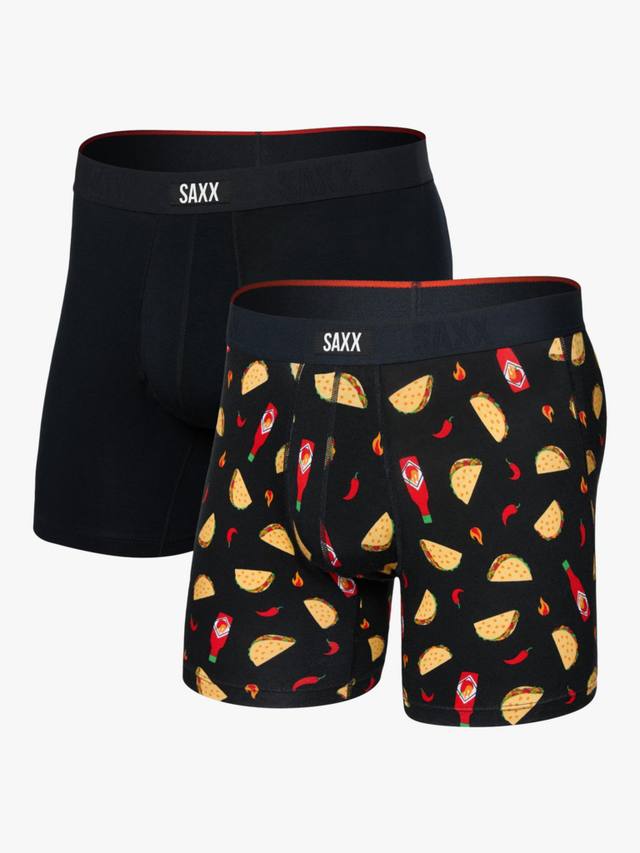 

Трусы-боксеры Vibe Xtra Soft Comfort длиной 6 дюймов SAXX, Pack of 2, Black/Multi