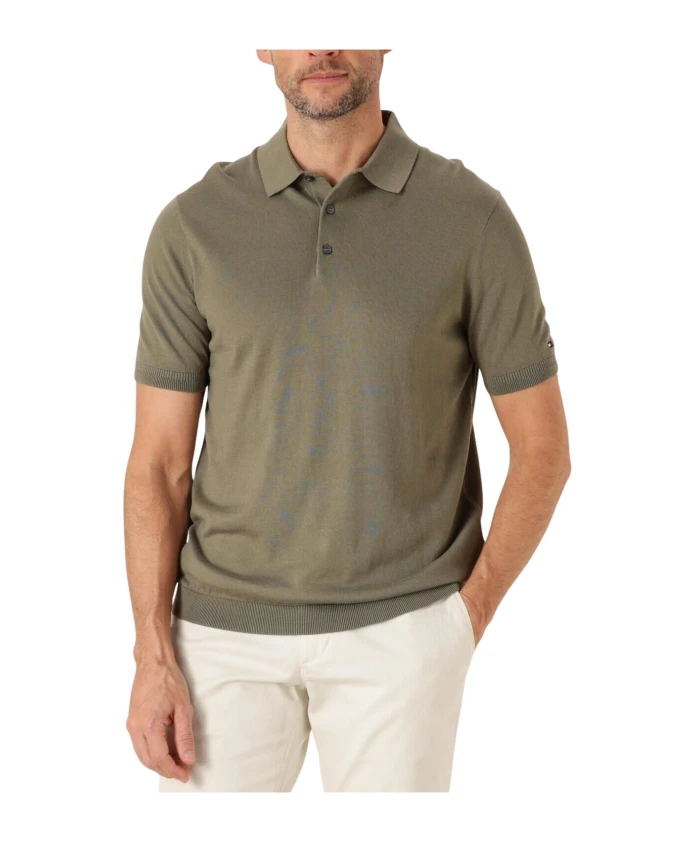 

Зеленая хлопковая рубашка поло с лиоцеллом Tommy Hilfiger, зеленый