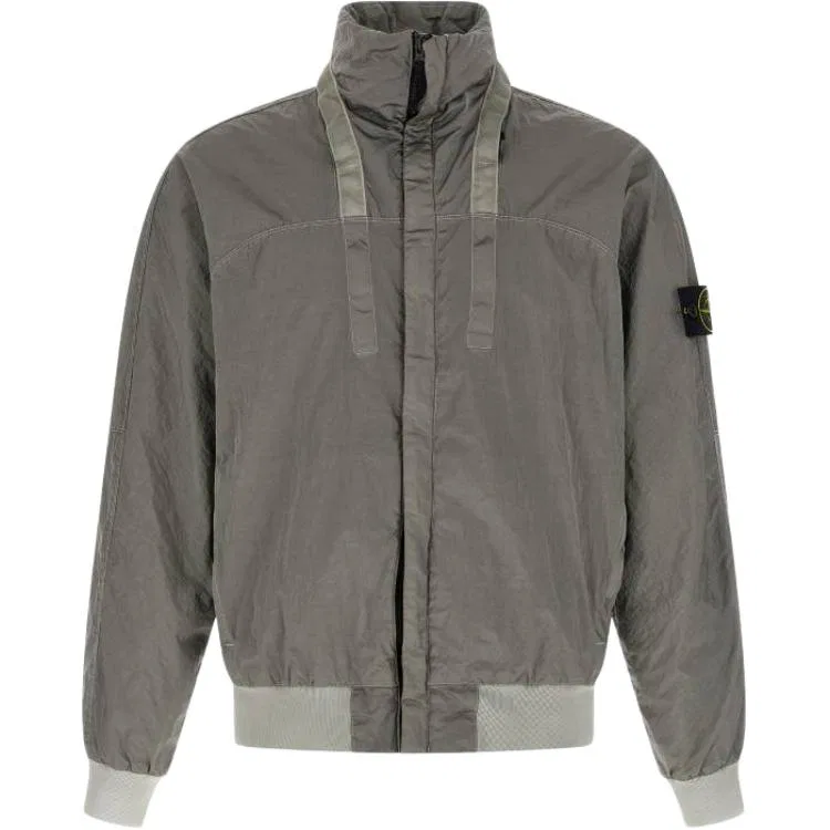 Куртка-бомбер с патчем логотипа STONE ISLAND, Gray