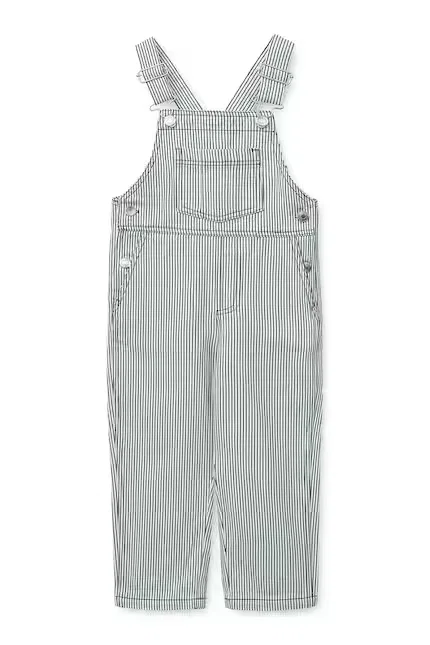 Джинсы с завышенной талией Delani Stripe Denim Dungarees Liewood, синий — фото 2
