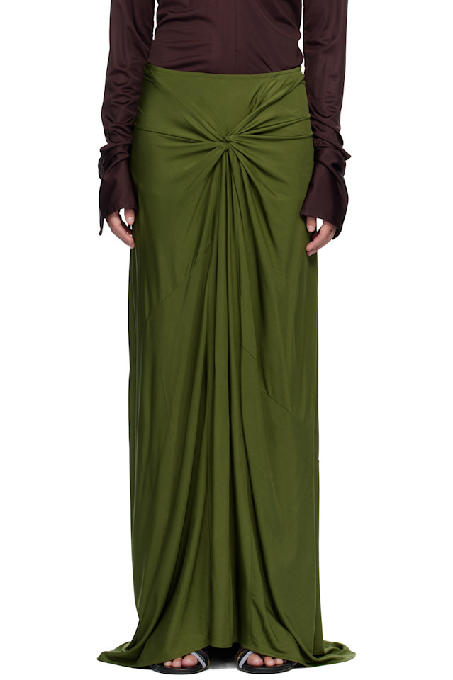 

Длинная драпированная юбка макси Dries Van Noten, зеленый