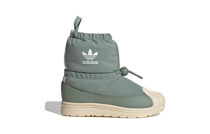 Детские кроссовки для скейтбординга Superstar PS High-top Silver Green Adidas Originals, зеленый — фото 2