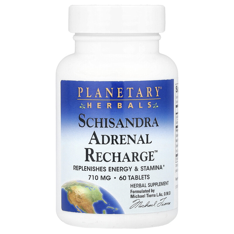 

Planetary Herbals, Лимонник Adrenal Recharge , 60 таблеток