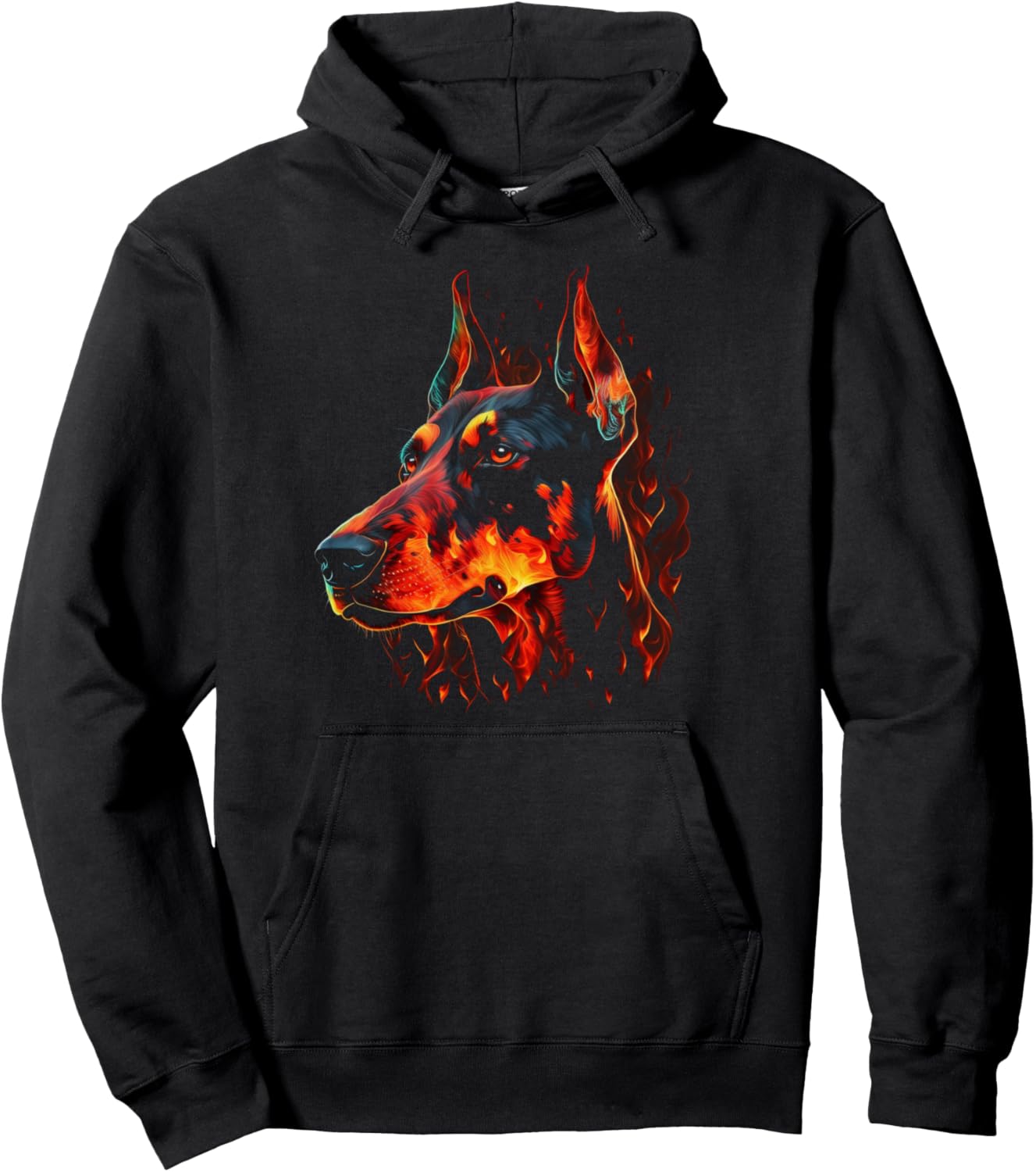 

Худи с изображением добермана в стиле ретро, с рисунком огней и собакой Retro Dog In Flames Doberman Dog Dog Owners, черный