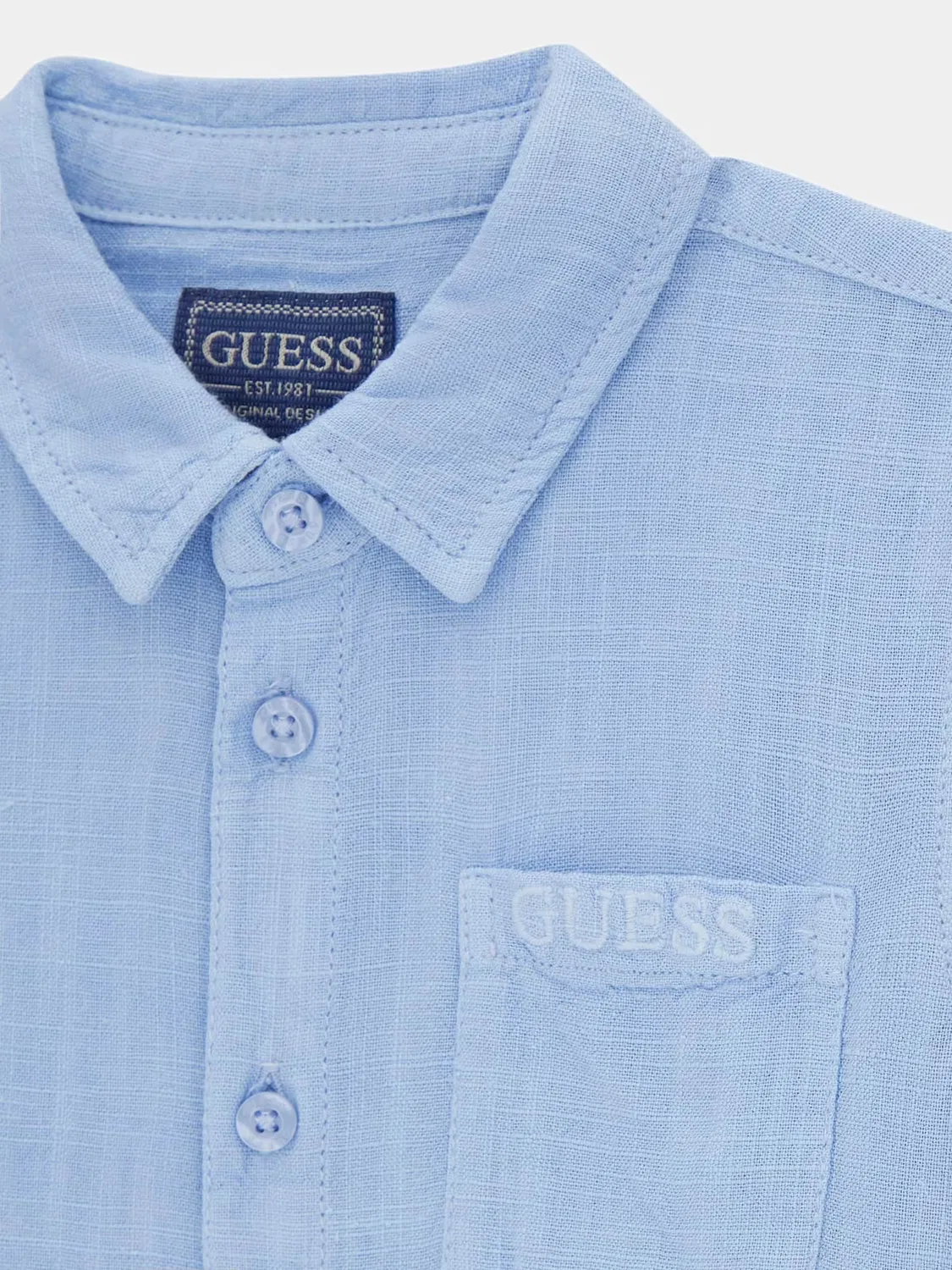 Рубашка на пуговицах стандартного кроя Guess, Light Blue — фото 4