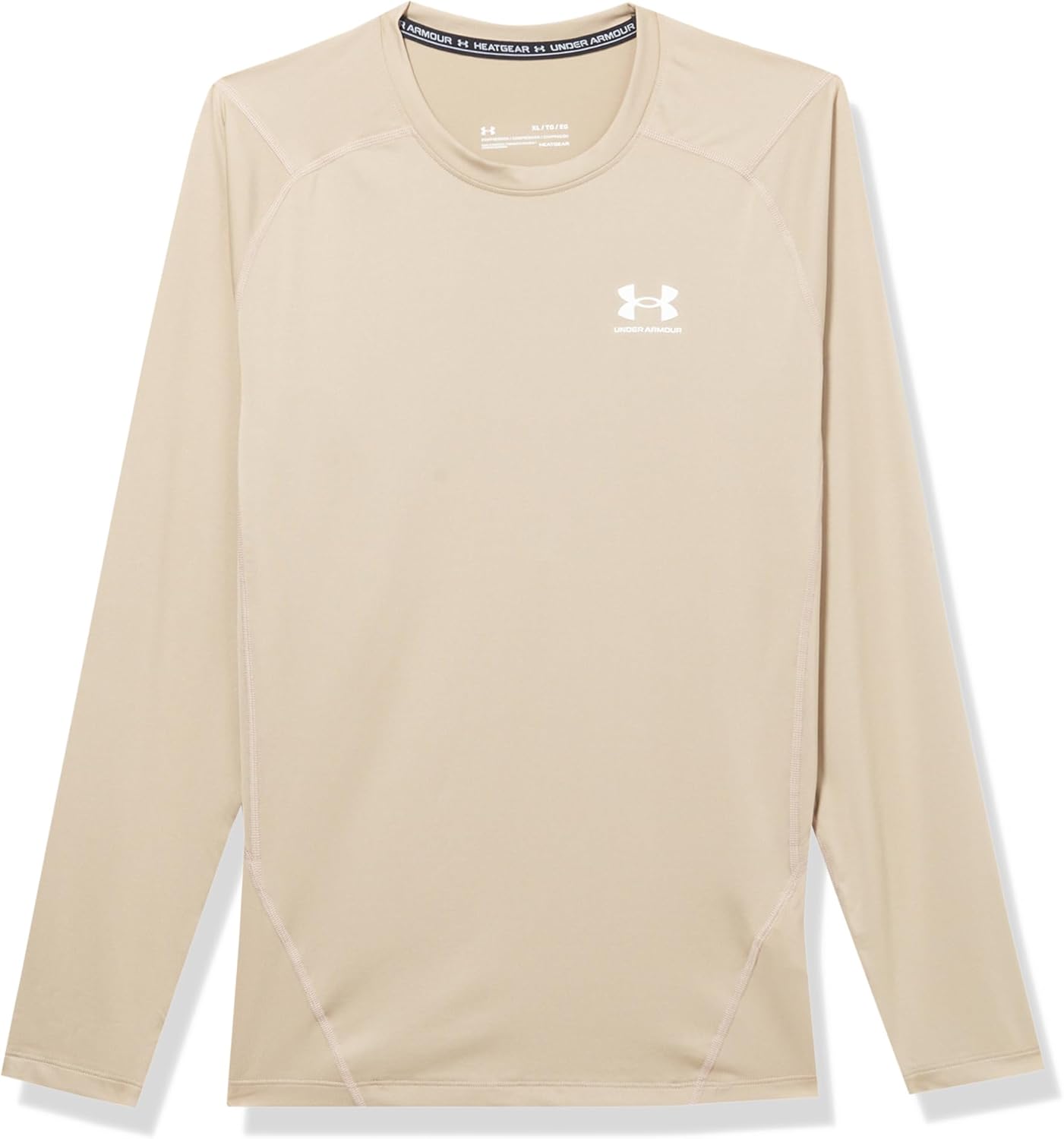 

Мужская компрессионная футболка с длинным рукавом HeatGear от Under Armour, (299) City Khaki/White, Белый, Мужская компрессионная футболка с длинным рукавом HeatGear от Under Armour, (299) City Khaki/White