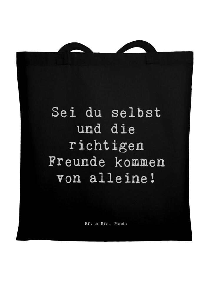 

Сумка Mr. & Mrs. Panda Tragetasche Spruch Neue Freunde finden mit Spruch, черный