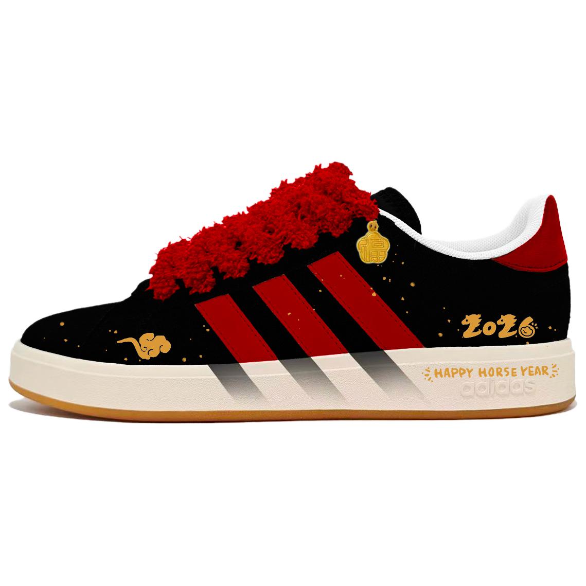 

Adidas Grand Court Base 00s Red Velvet Horse Mark Abrasion Resistant Low top Skateboard Shoes Unisex черный красный