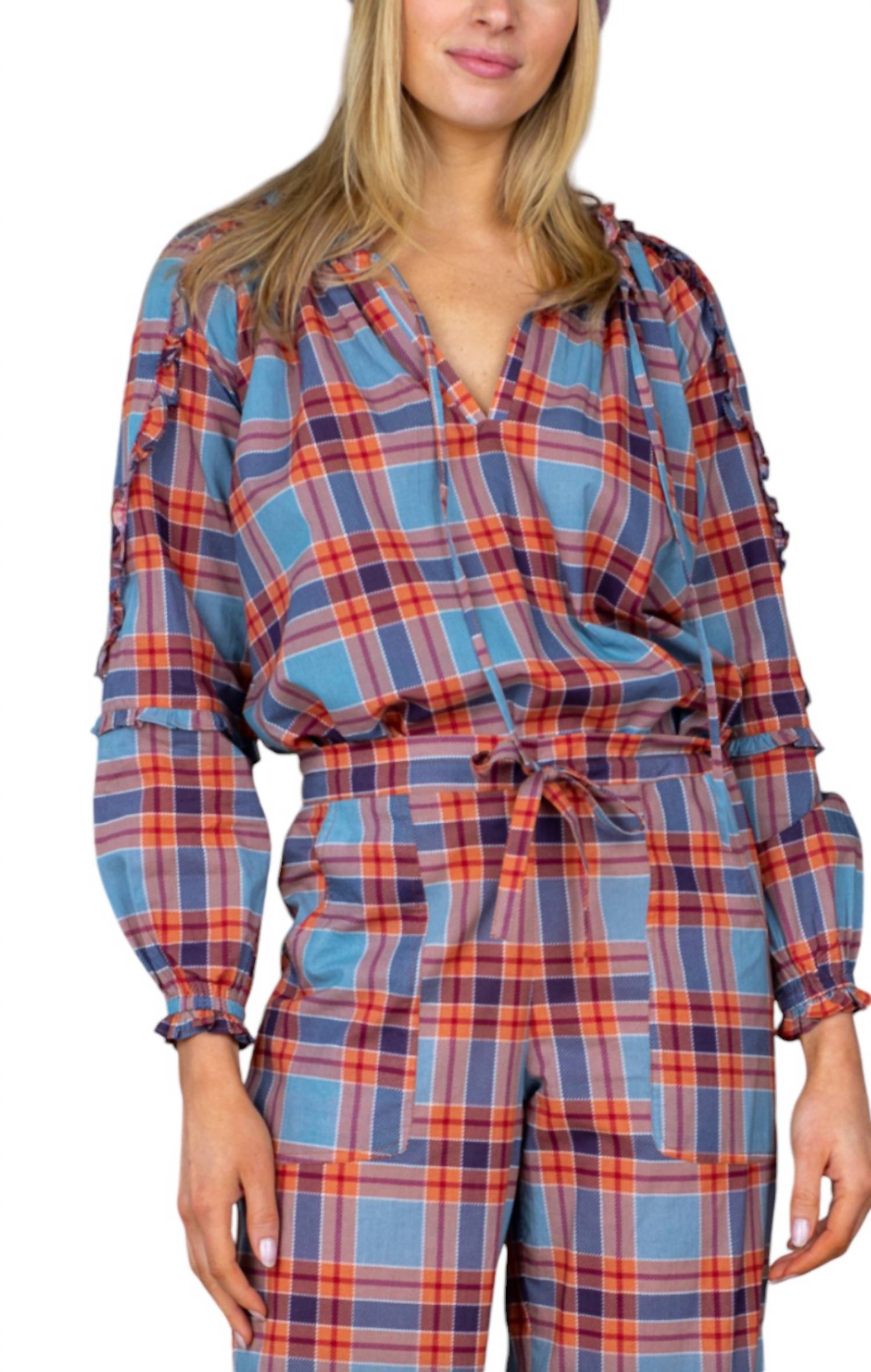 

Топ Дэвиса в клетку Вейл-Тартан Olivia James the Label, цвет vail tartan