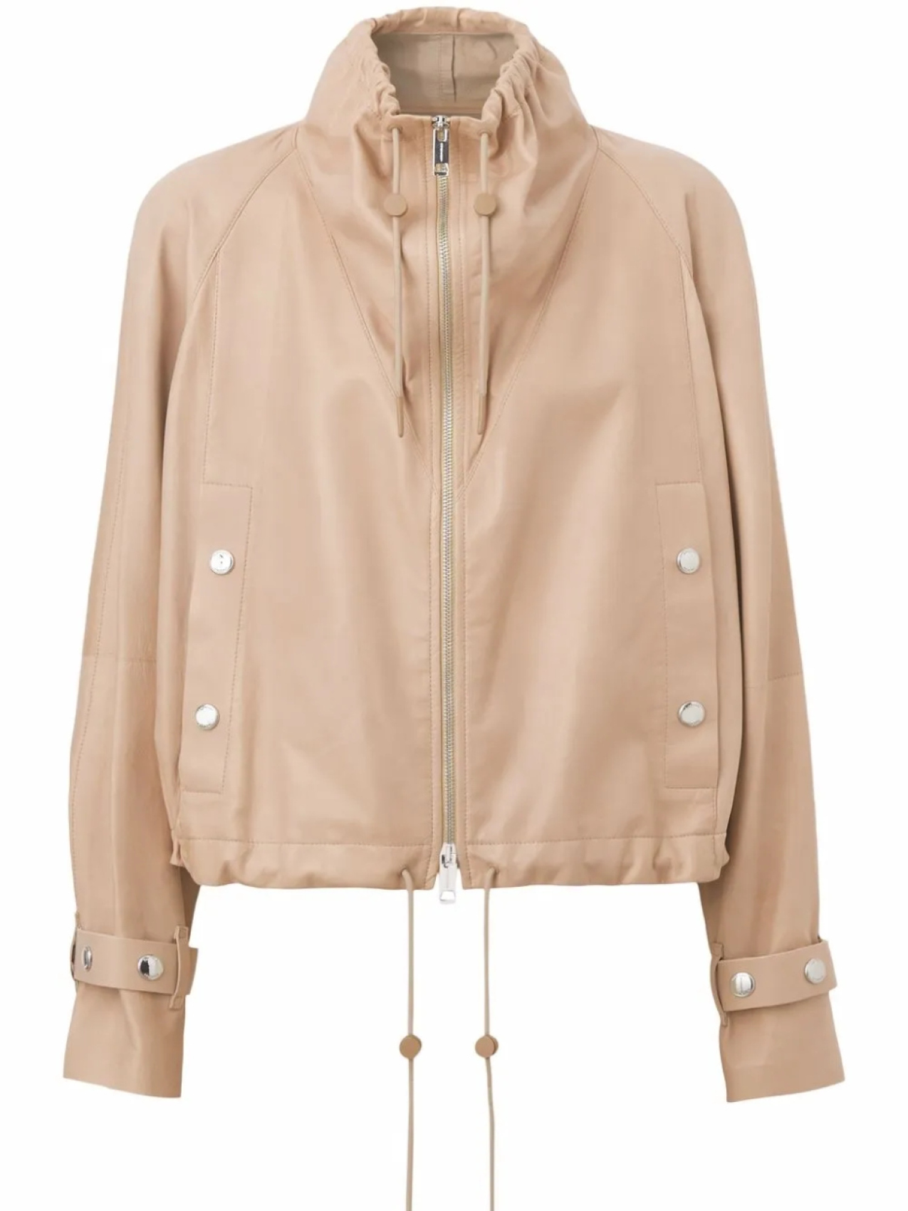 

Burberry укороченная кожаная куртка, нейтральный