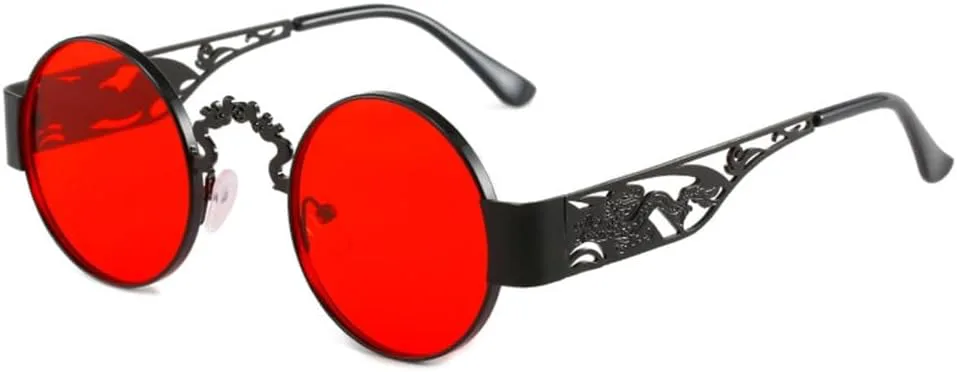 

Модные солнцезащитные очки 2027 года для женщин: круглые, металлические, с защитой от УФ-излучения UV400; классические очки для мужчин MTZJH, Mtyj126 Black Red