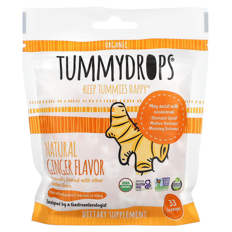 

Tummydrops, органический натуральный имбирь, 33 пастилки