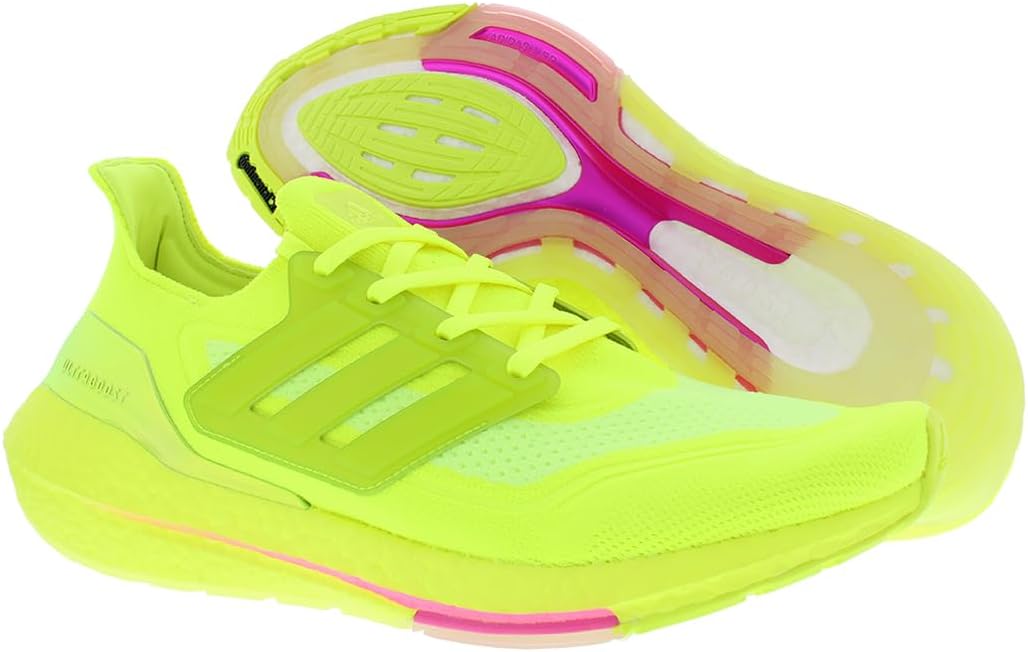 Мужские кроссовки Adidas Ultraboost 21, желтый/розовый — фото 4