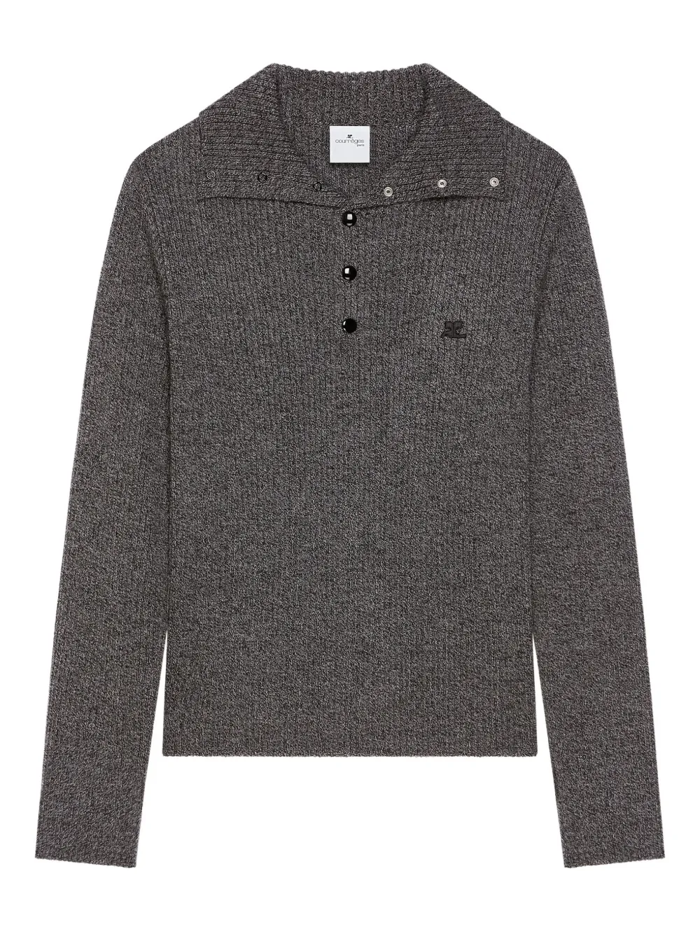 

Рубашка поло в рубчик Courrèges, серый