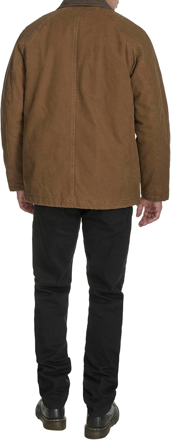 Мужская хлопковая куртка Levi's Barn с вельветовым воротником, Brown Canvas — фото 2
