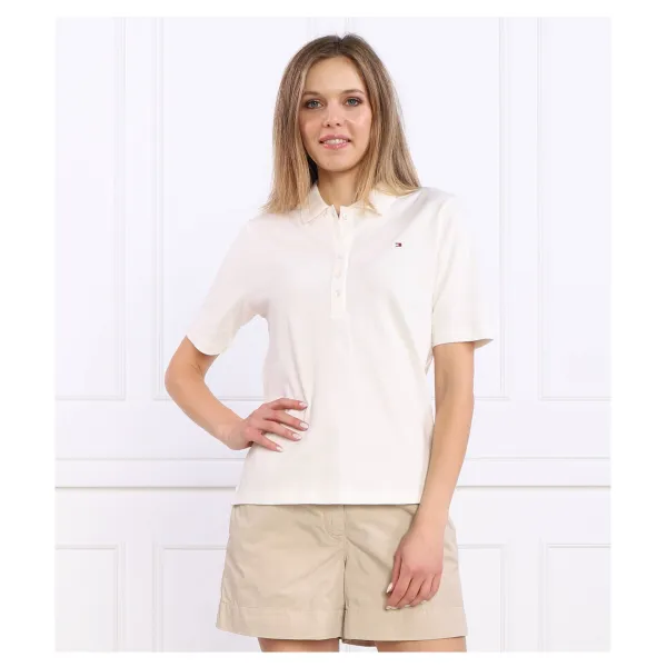 Рубашка-Поло из пике стандартного кроя Tommy Hilfiger, экрю — фото 2
