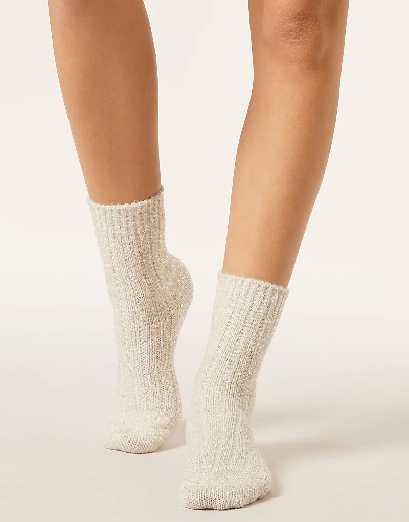 

Носки Calzedonia Micro с пайетками молочно-белого цвета