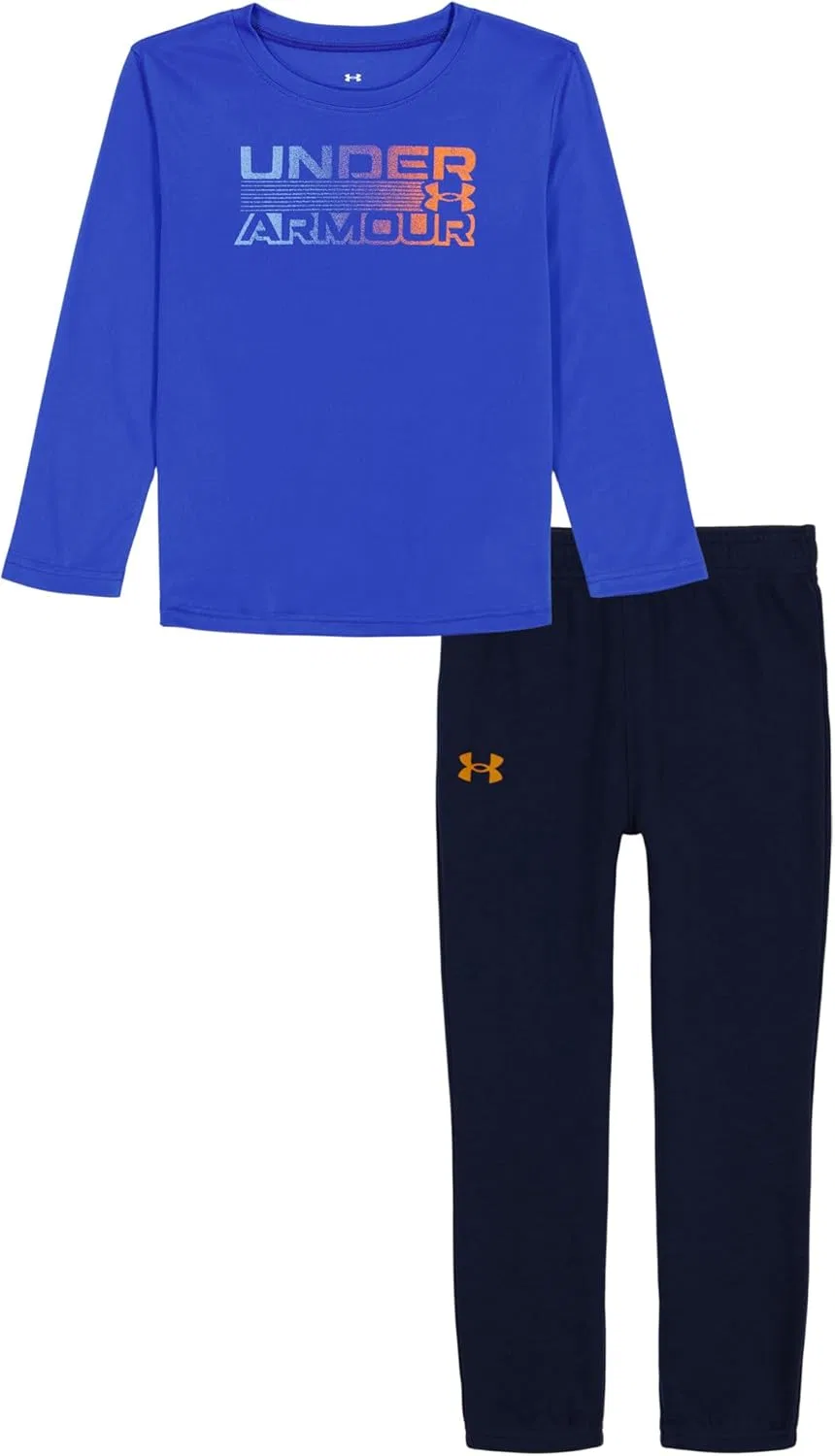 Детский спортивный костюм Under Armour, футболка и джоггеры, Team Royal Fade