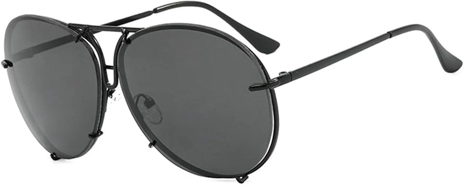 

Солнцезащитные очки Helena Oversized Double Bridges Round Pilot для мужчин, металлические, с градиентным переходом цвета, модные солнцезащитные очки для женщин, C2