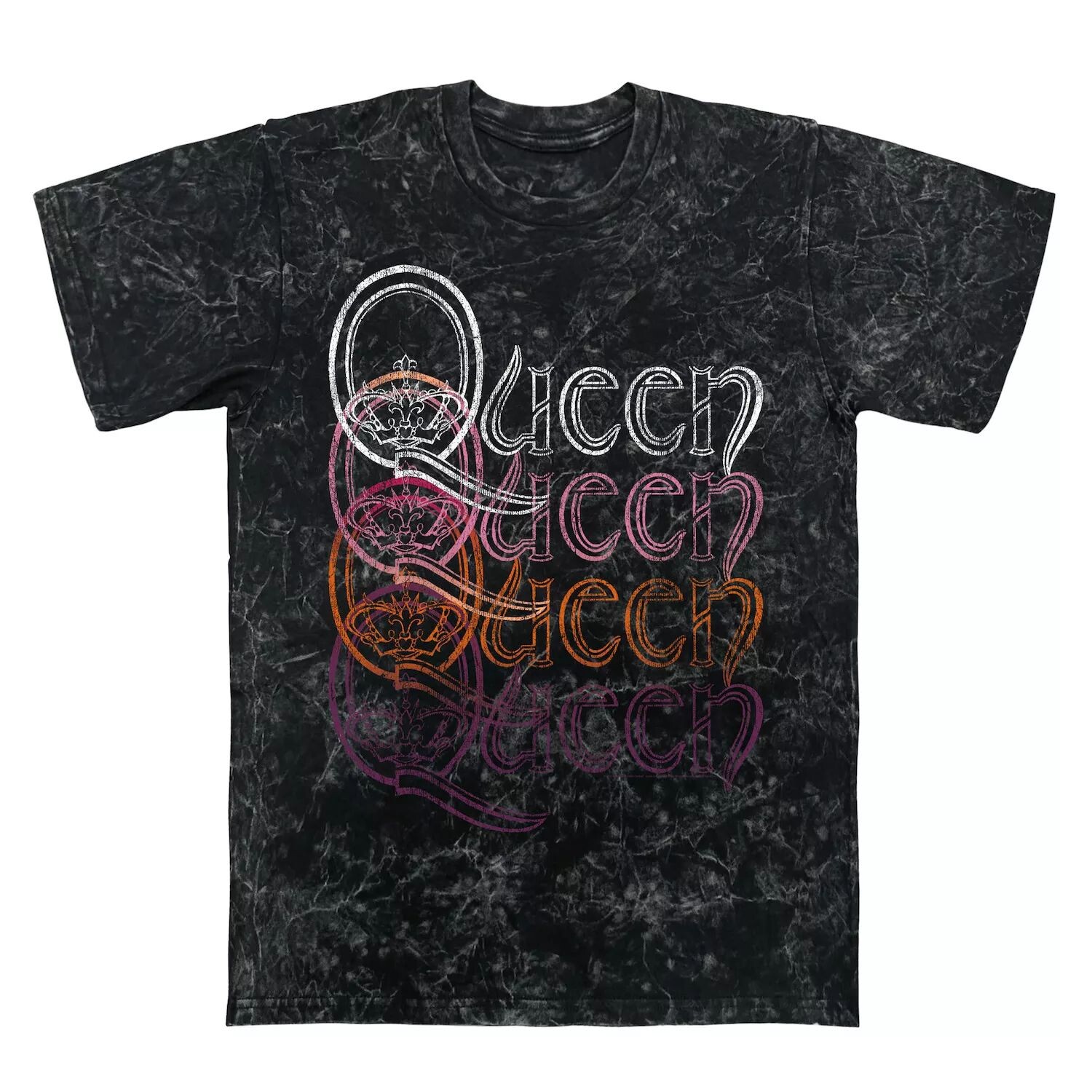 

Мужская футболка Queen с повторяющимся рисунком, минеральная стирка Licensed Character