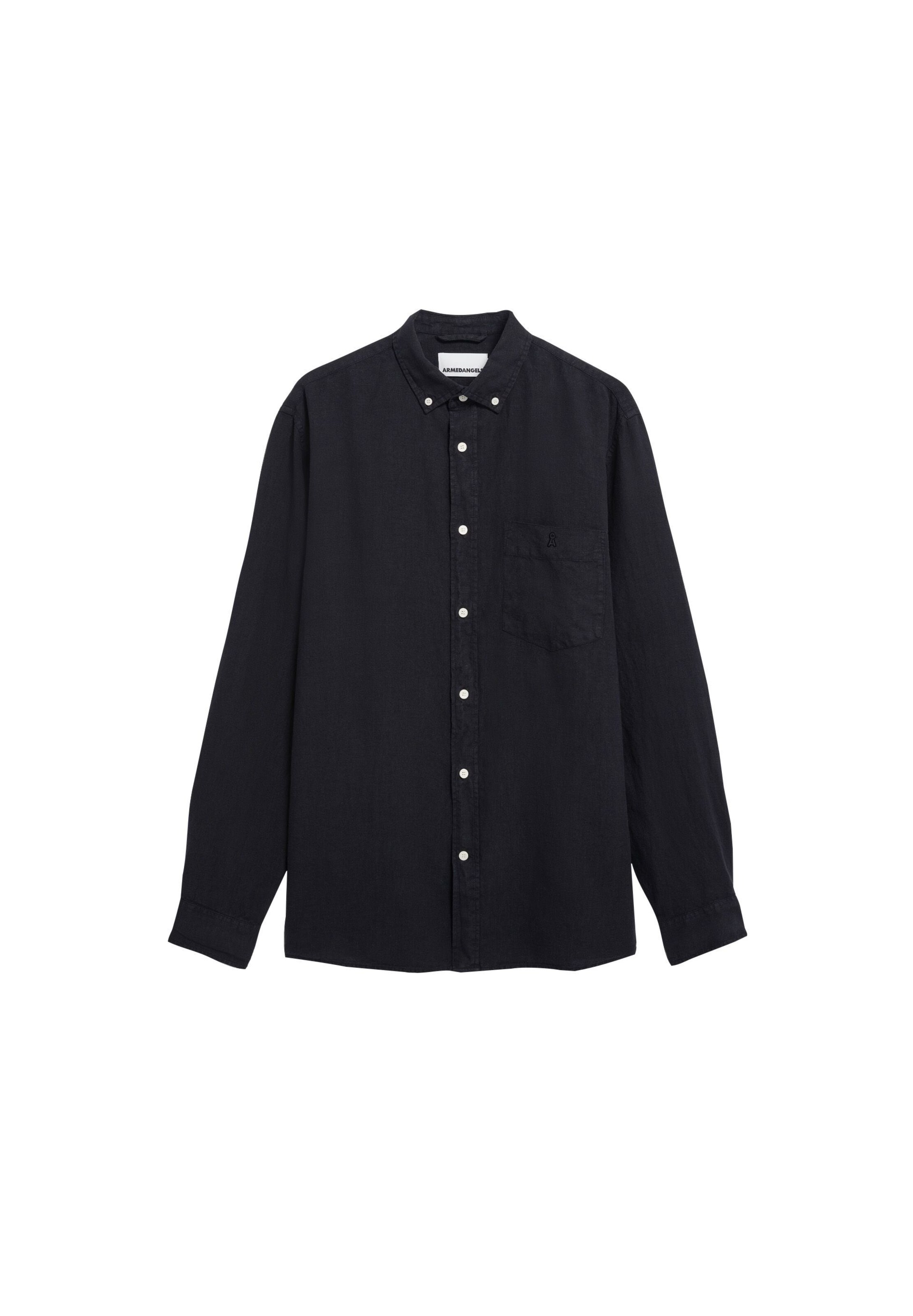 

ARMEDANGELS Рубашка на пуговицах Comfort Fit в черном цвете