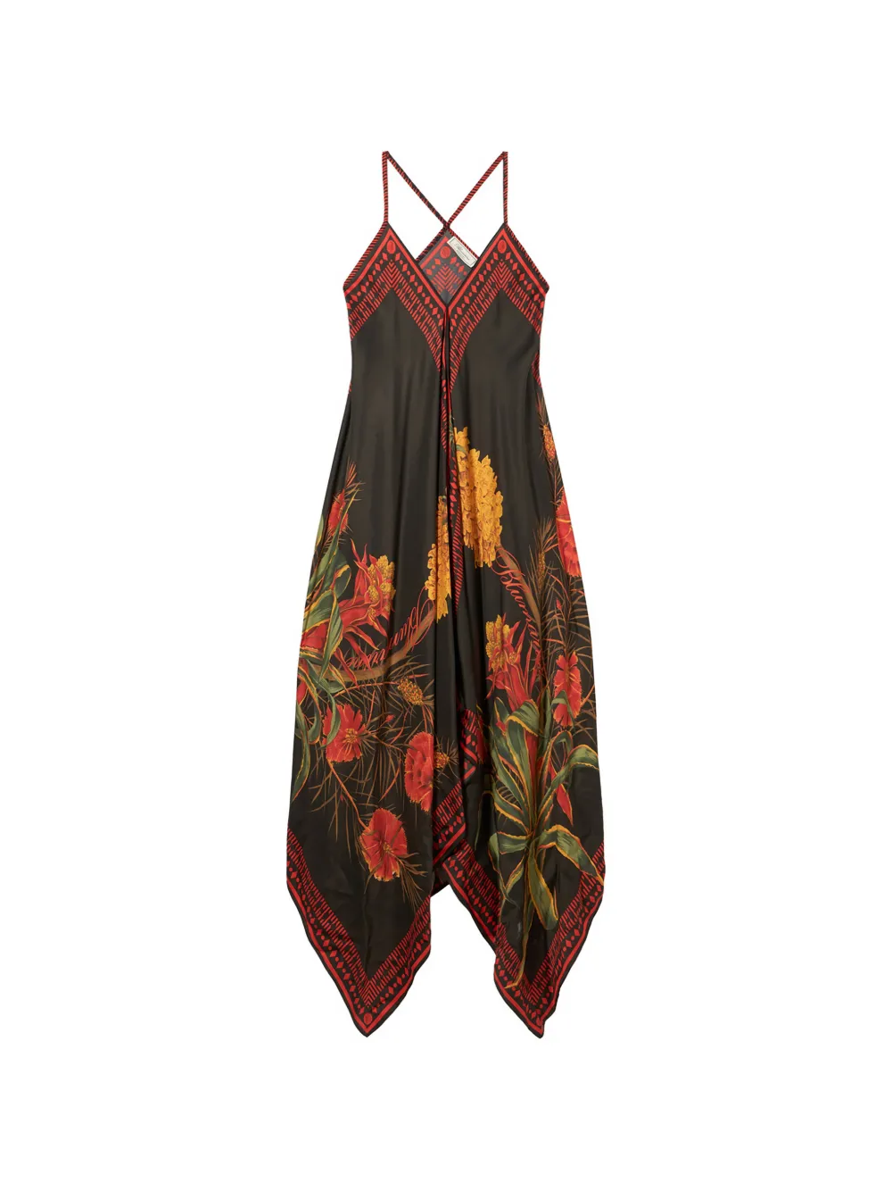 

Платье из твила с цветочным принтом BLUMARINE, черный