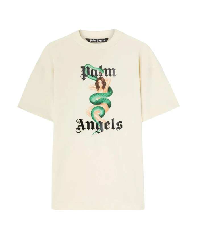 

Футболки с круглым вырезом и графическим принтом Palm Angels, бежевый