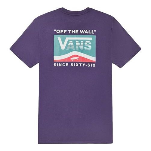 

Футболка back large logo printing short sleeve purple Vans, фиолетовый