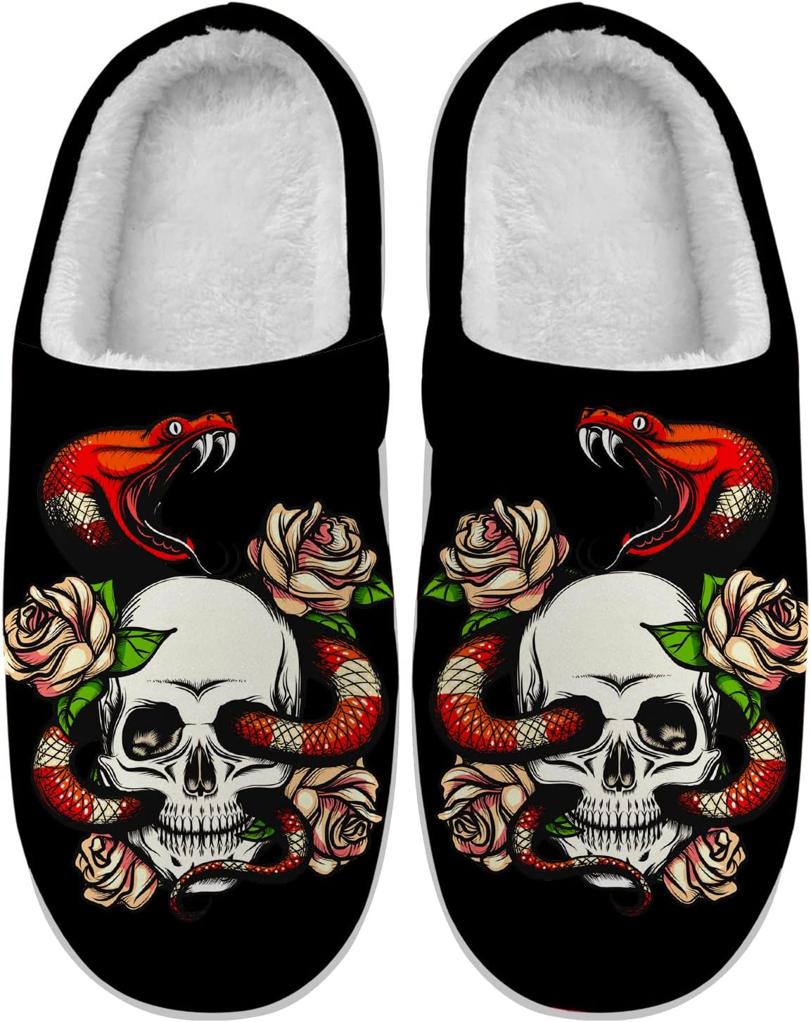 

Женские и мужские домашние тапочки с черепом, комфортные тапочки с эффектом памяти, пушистые, противоскользящие, зимние, подарок Ciadoon, розовый