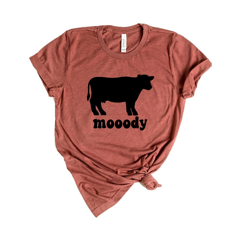 

Футболка Mooody Cow с короткими рукавами и рисунком коровы Simply Sage Market, цвет Rust