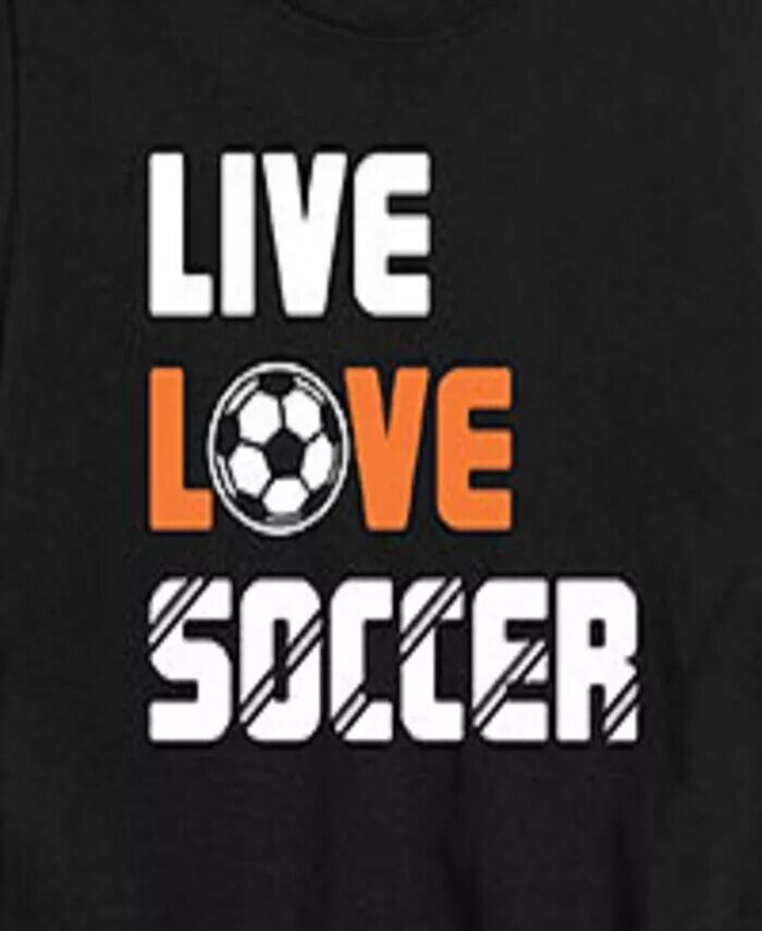 Футболка с графическим принтом Big Boys Live Love Soccer Hybrid, черный — фото 3