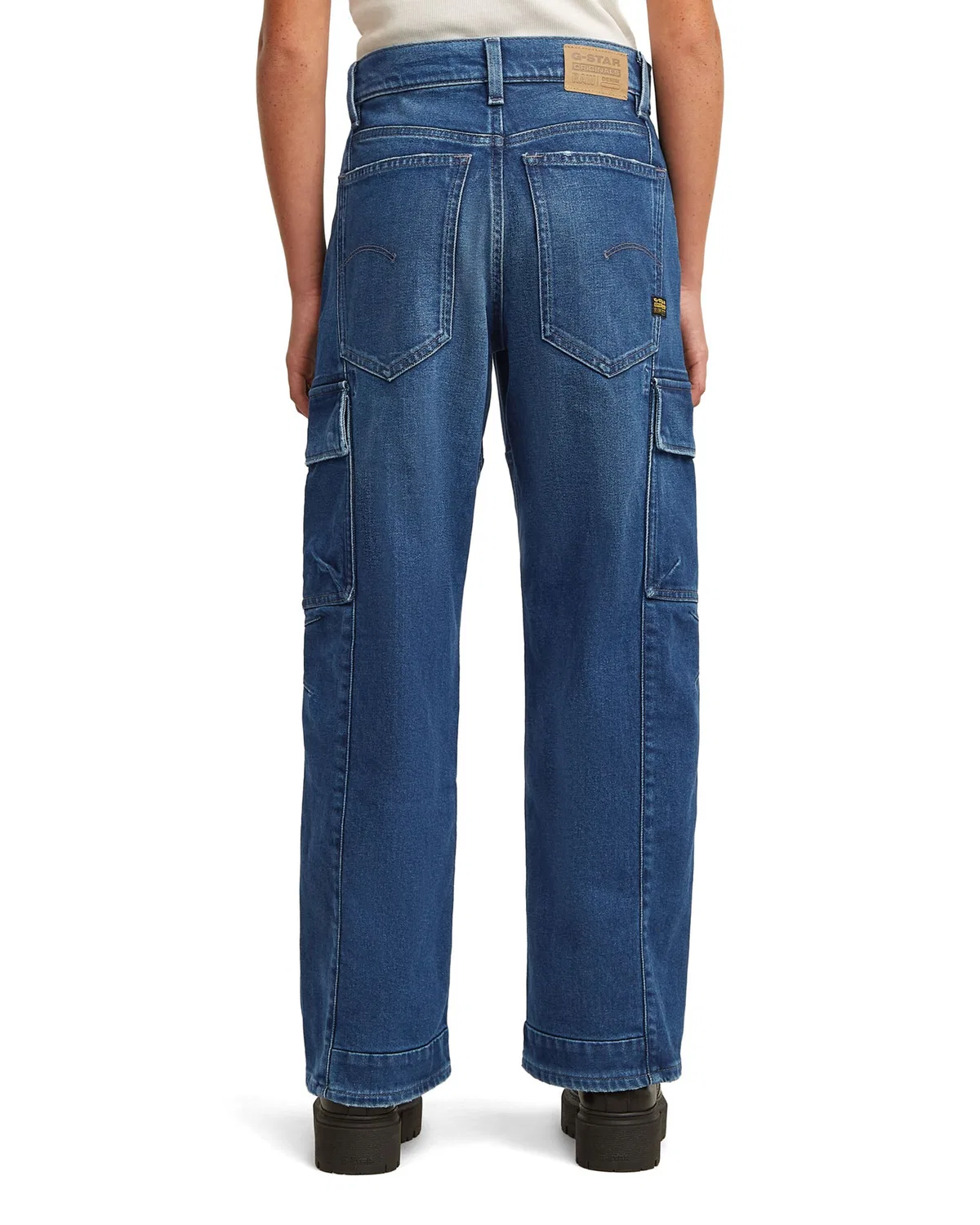 Джинсы G-Star свободного кроя Girls Bowey Extreme Cargo Loose Jeans синего цвета — фото 3