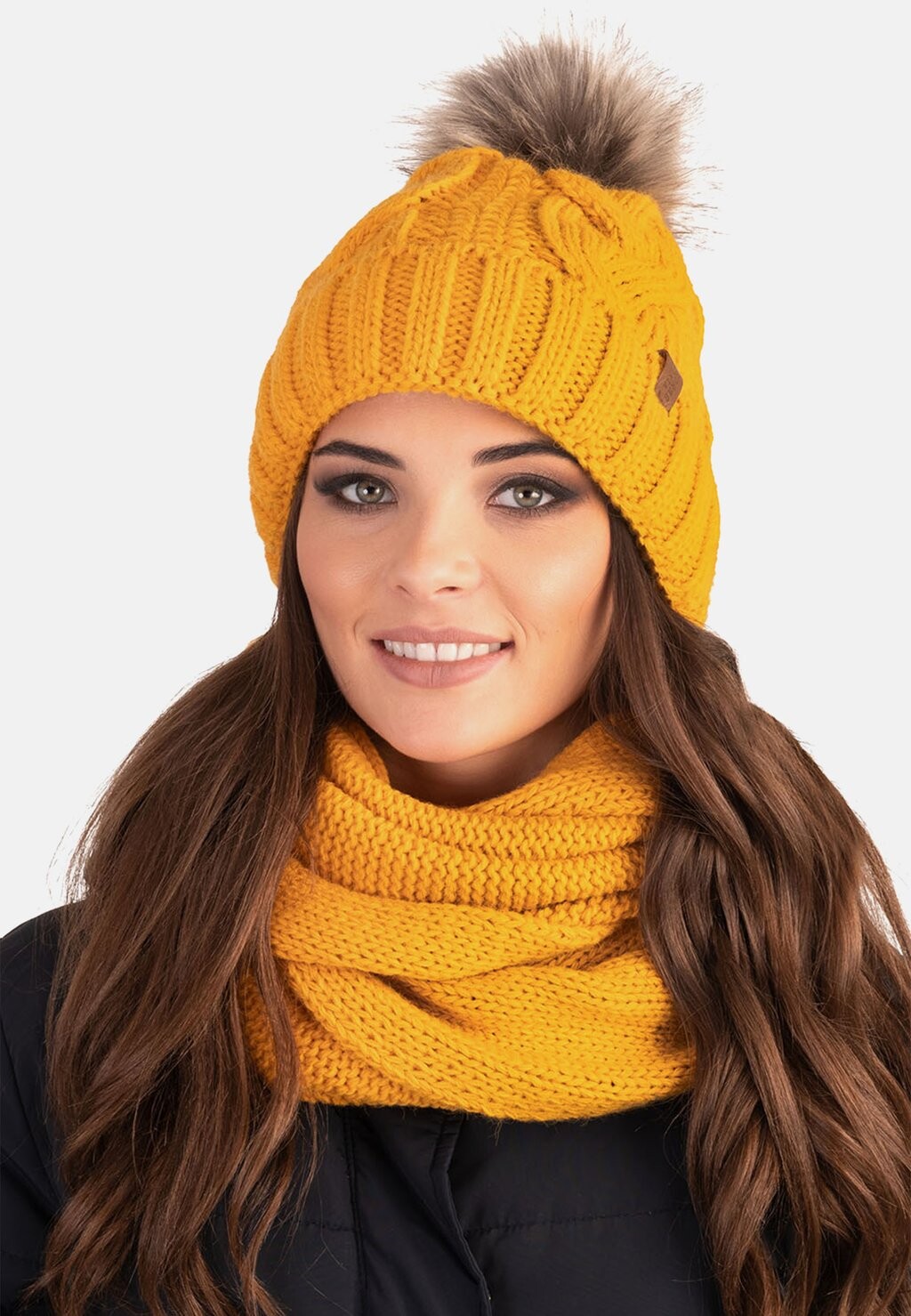 

Утеплитель для шеи 7014 Комплект Шапка И Шарф-Шарф Vivisence, цвет honey