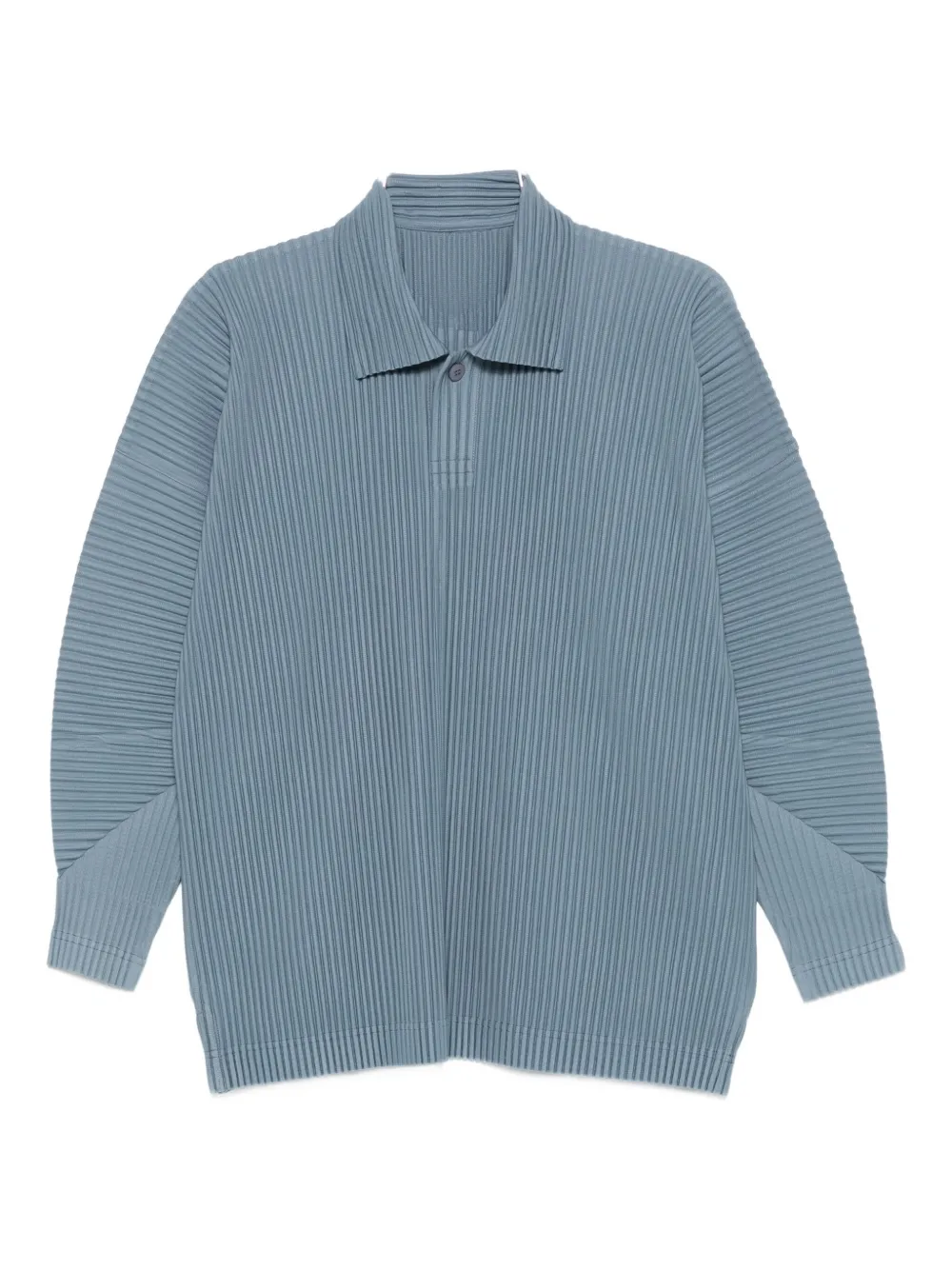 

Плиссированная рубашка-поло с длинными рукавами Homme Plissé Issey Miyake, синий