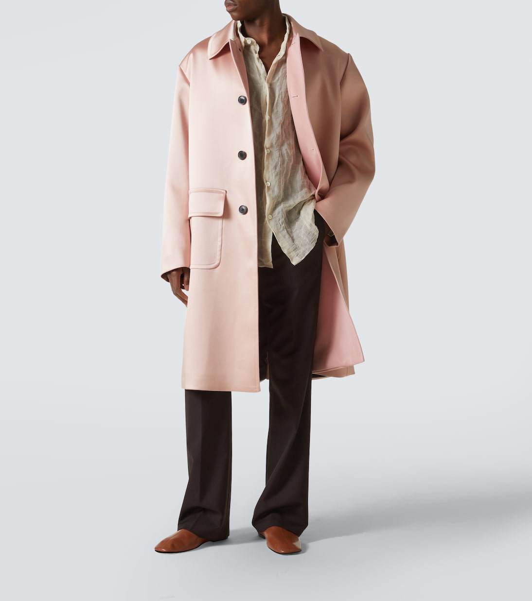 Рубашка из ламе с добавлением хлопка и шелка Dries Van Noten, Natural — фото 2