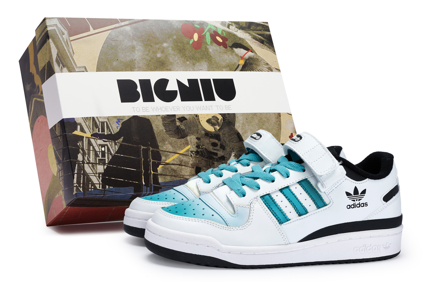 Кроссовки adidas originals FORUM Skateboarding Shoes Unisex Low-top Black/Lake Blue, черный