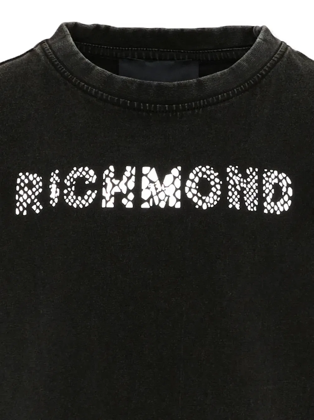 Футболка с логотипом и выстиранным эффектом John Richmond Junior, черный — фото 3