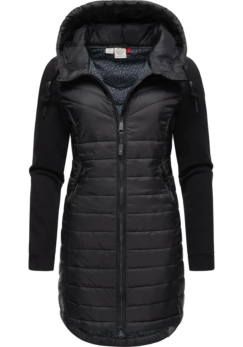 

Стеганое пальто Ragwear "Lucinda Long II", пальто из современного микса материалов, с капюшоном, черный